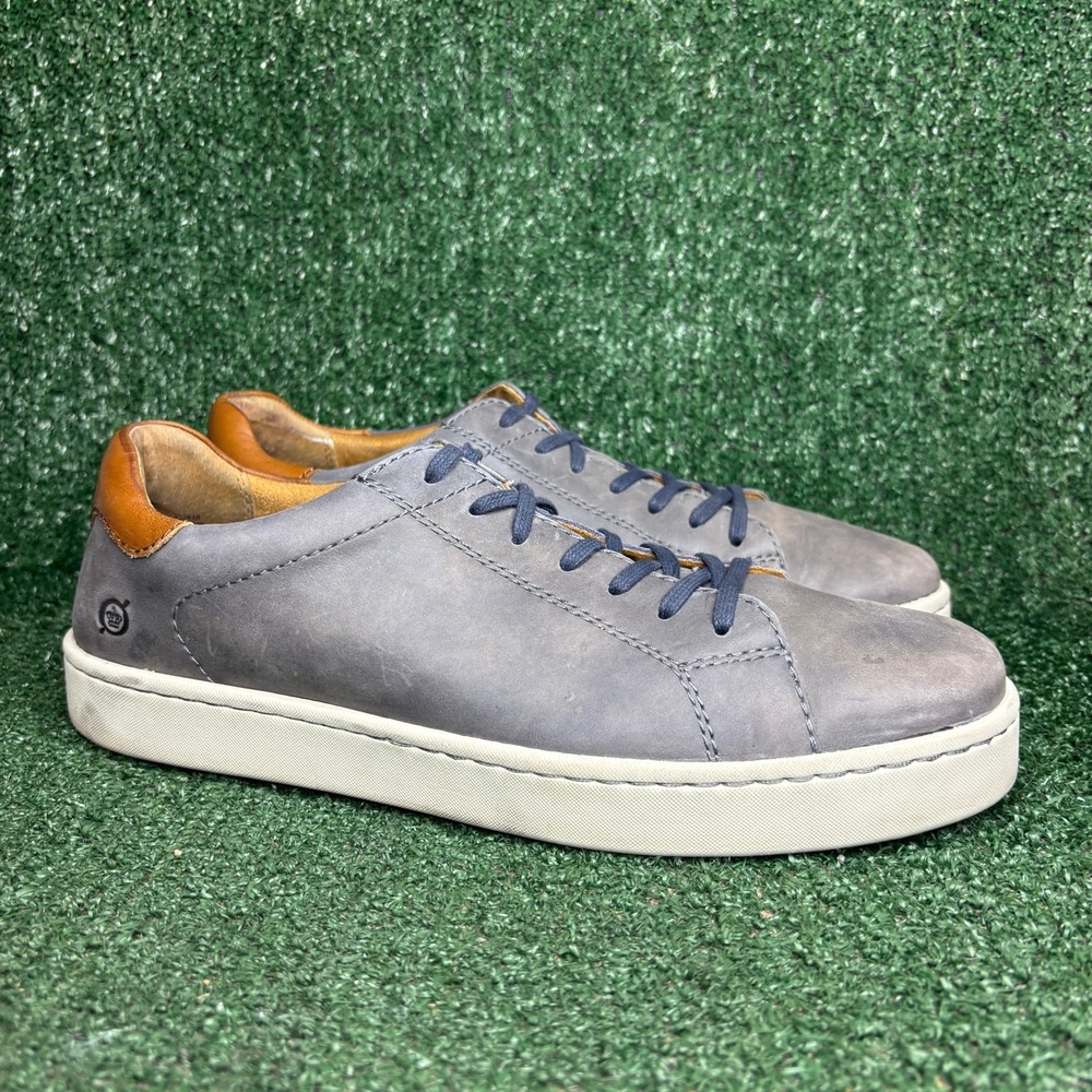 Born Leather Lace Up‎ Casual Comfort Minimalist Sneakers Grey Brown Mens Size 11